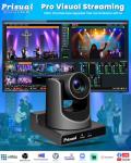 Prisual NDI PTZ Camera 30X SDI/HDMI/USB3.0/IP Streaming with AI Auto Tracking, Low Latency for Church, Broadcast, Live Events (NDI License Included, Free Upgrade to NDI HX3 & Full NDI)