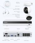 Reolink 4K Security Camera System with PT Auto-Tracking, 355°Pan 50°Tilt, 4K PoE Cameras Home Surveillance Wired Outdoor, Smart AI Detection, Spotlights & 2-Way Talk, 8CH NVR 2TB HDD, RLK8-800PT4
