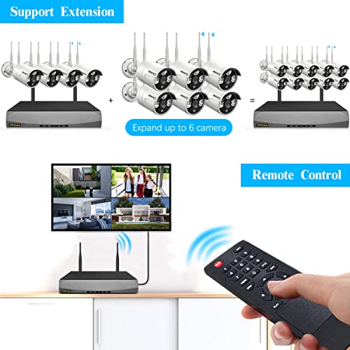 OOSSXX 8-Channel 1080P Wireless Security Camera System