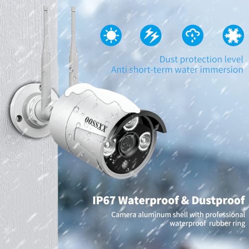 OOSSXX 8-Channel 1080P Wireless Security Camera System