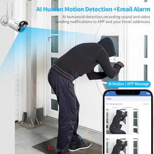 OOSSXX 8-Channel 1080P Wireless Security Camera System