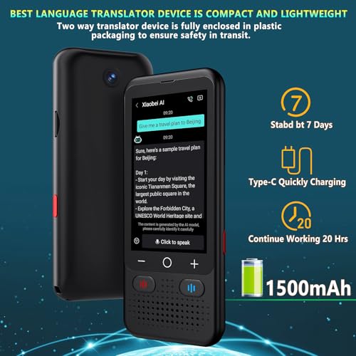 Portable AI Language Translator with Touch Screen