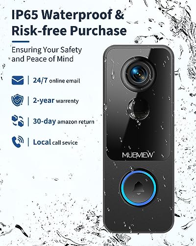 Wireless Video Doorbell Camera with Chime and Motion Zones