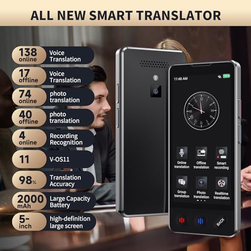 AI Language Translator Device - 138 Languages, No WiFi