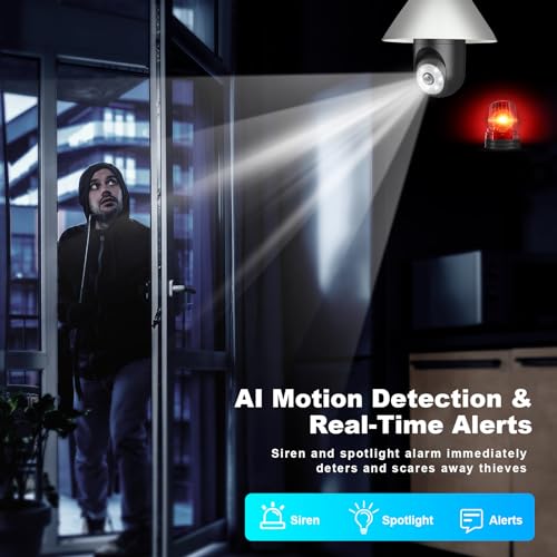 360° AI Outdoor Security Camera with Motion Detection