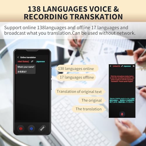 AI Language Translator Device - 138 Languages, No WiFi