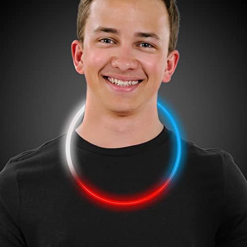 Patriotic Red, White, Blue Glow Necklaces (50 Pack)