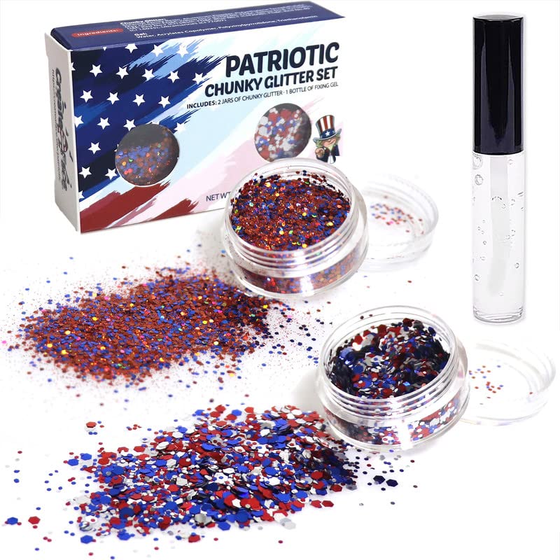 USA Colors Glitter Kit for Patriotic Celebrations