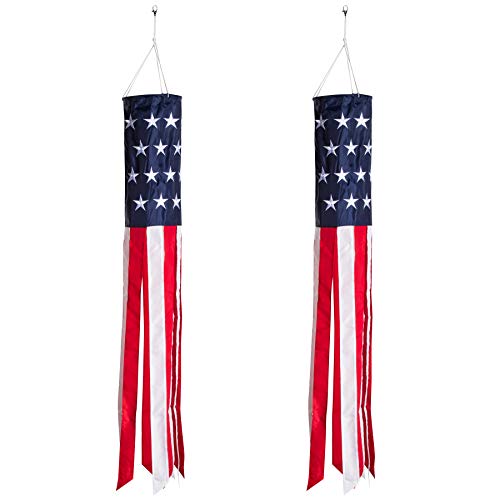 American Flag Windsock Set - Patriotic Outdoor Decor
