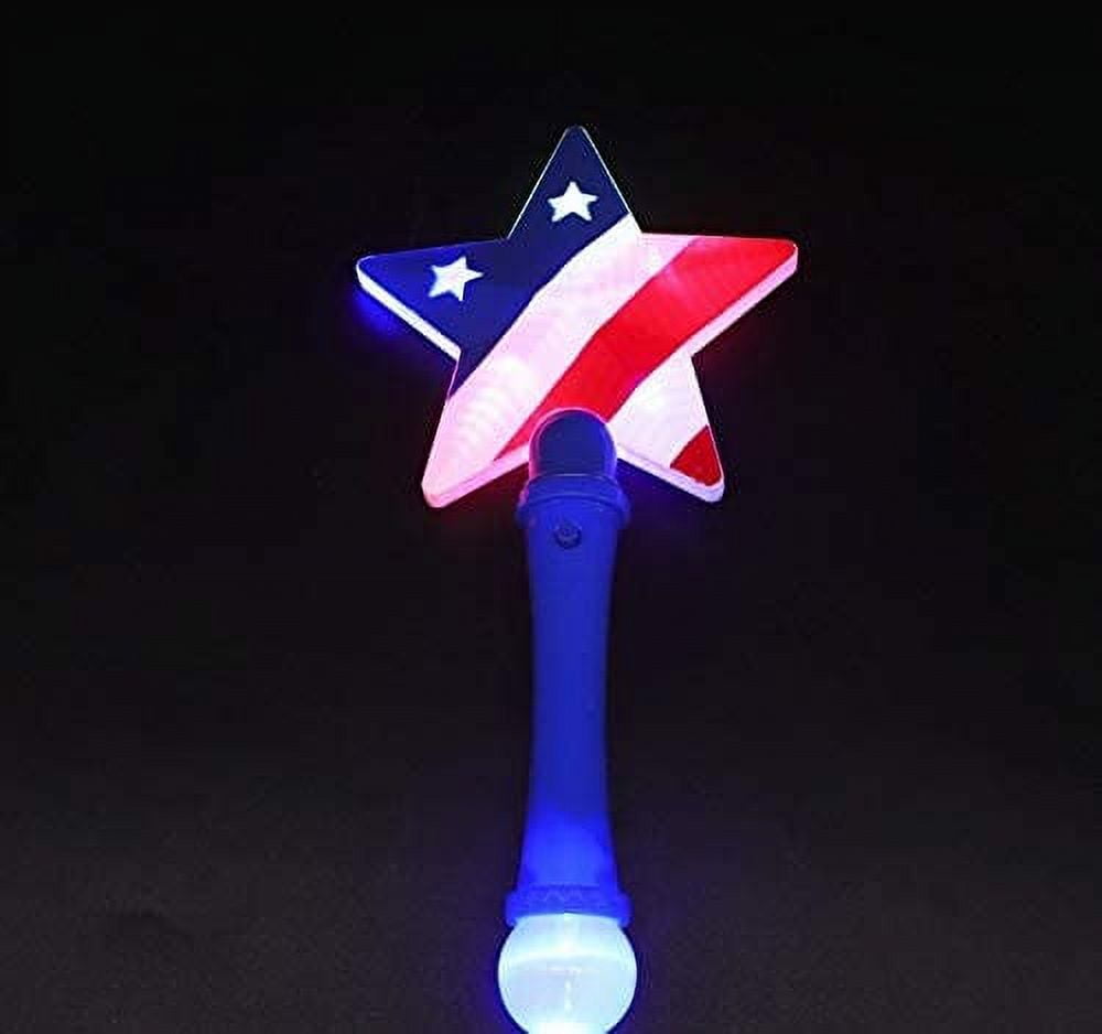 LED Star Wands - 4 Pack Patriotic Glow Sticks