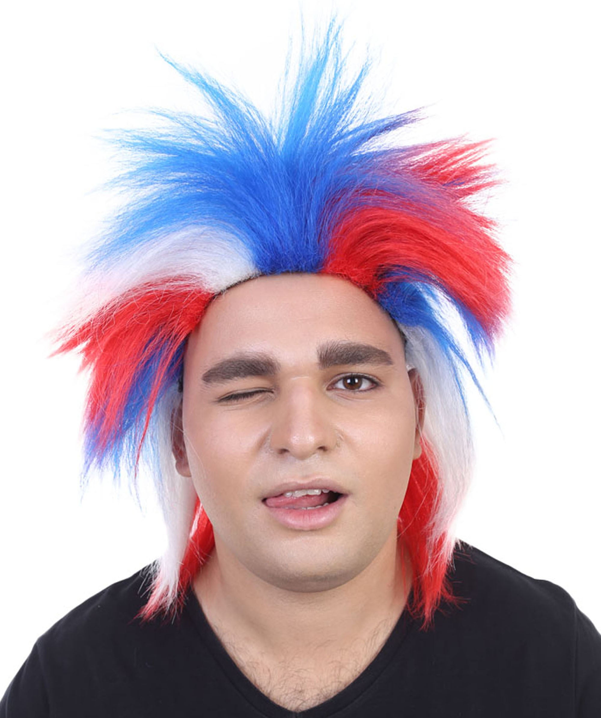 Patriotic Crazy Wig - Fun Celebrity Style!