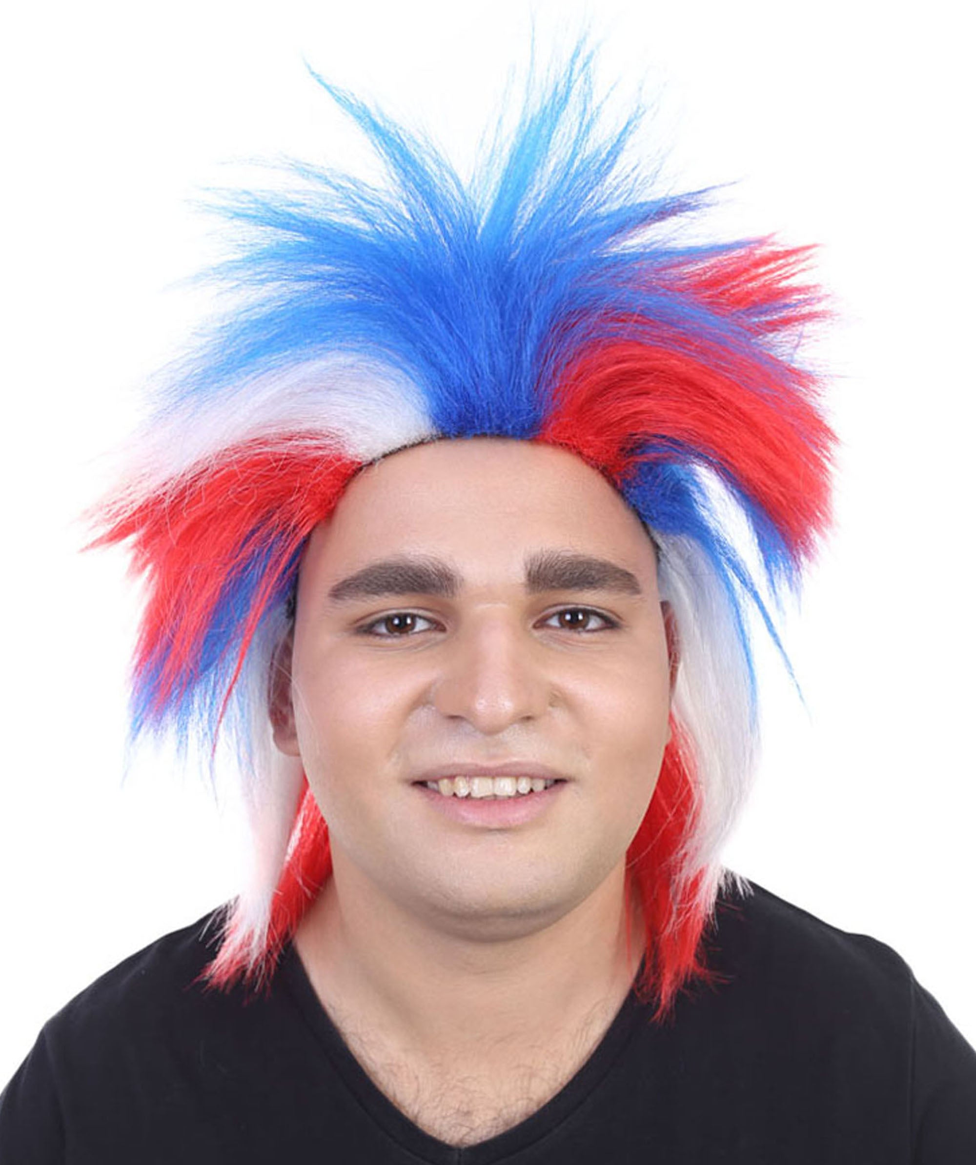 Patriotic Crazy Wig - Fun Celebrity Style!