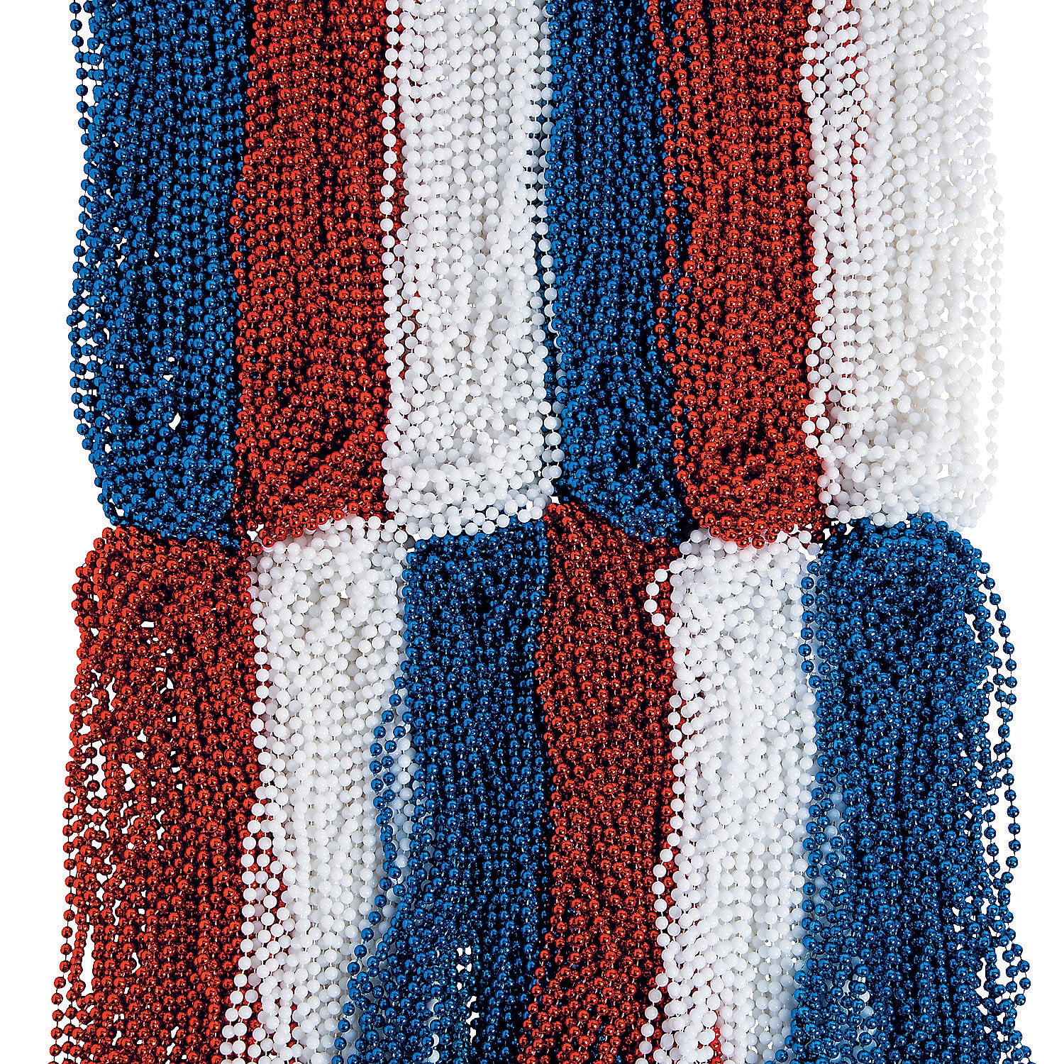 Patriotic Red, White & Blue Beaded Necklaces 576 pcs