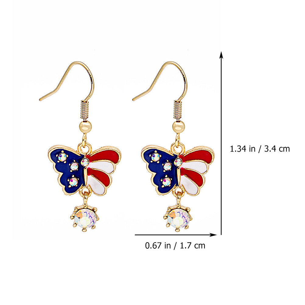 American Flag Heart Earrings for July 4th Celebrations