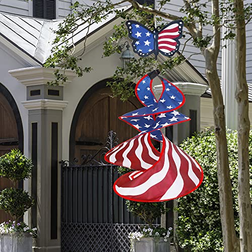 Patriotic Butterfly Wind Spinner Duo Set