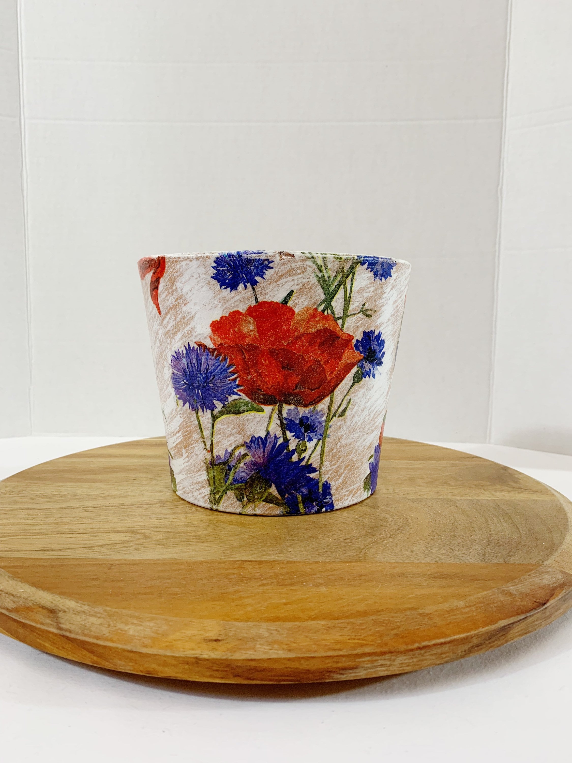 Patriotic Red, White, and Blue Floral Planter