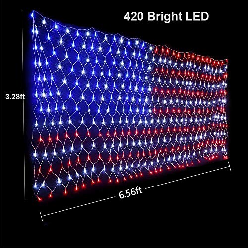 USA Flag Net Lights for Patriotic Holidays