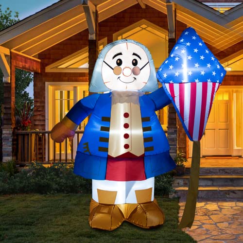 6Ft Inflatable Franklin with American Flag Kite