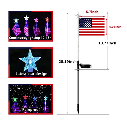 American Flag Solar Garden Lights for Independence Day