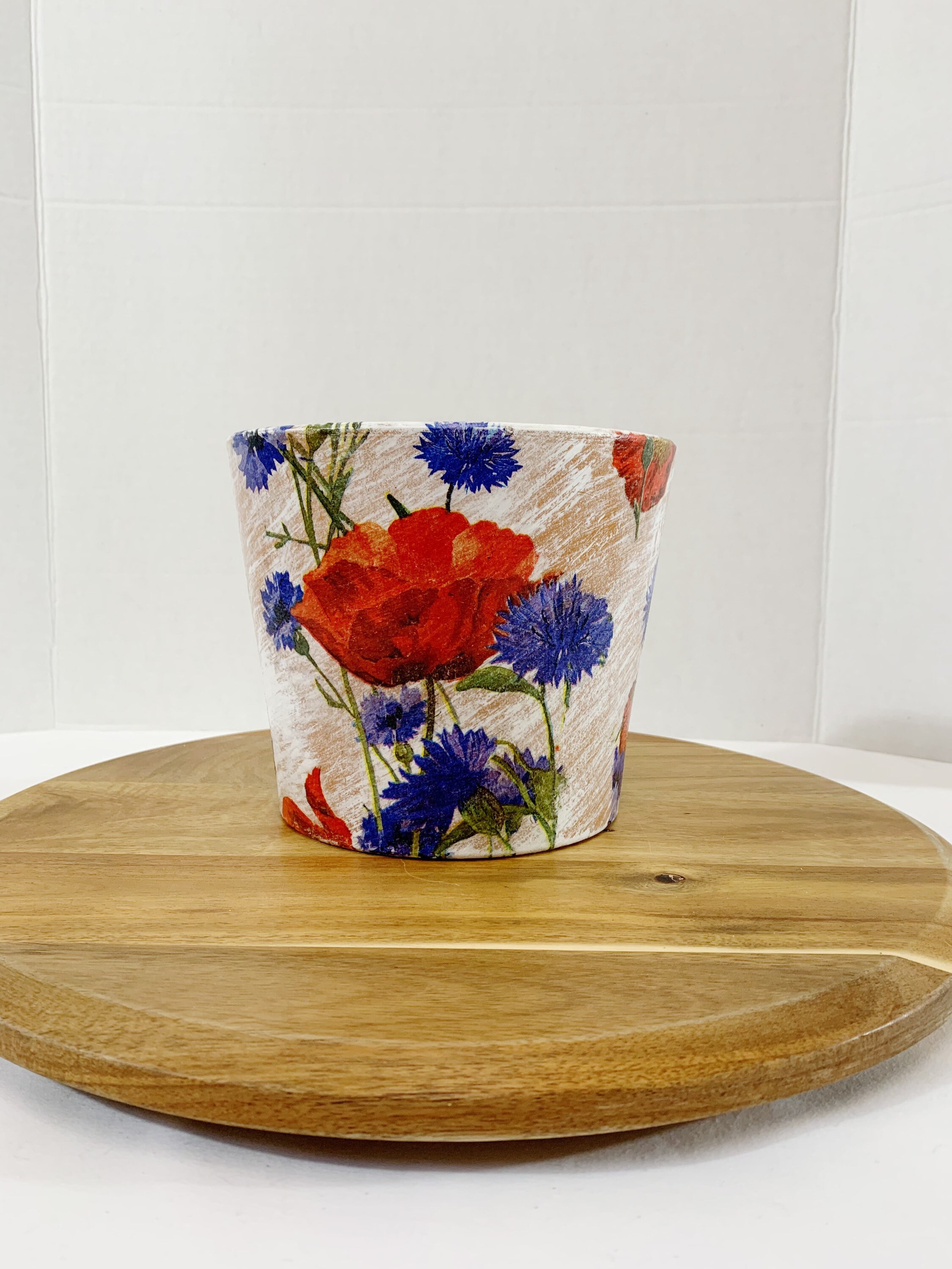 Patriotic Red, White, and Blue Floral Planter