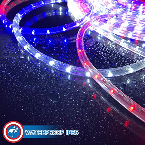 Patriotic LED Rope Lights Kit for July 4th Decoration