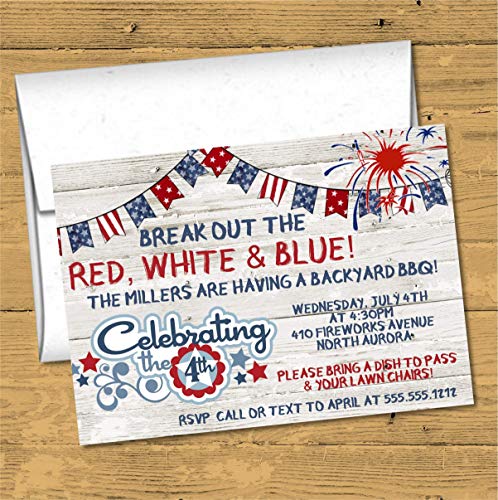 July 4th Invitations With Envelopes