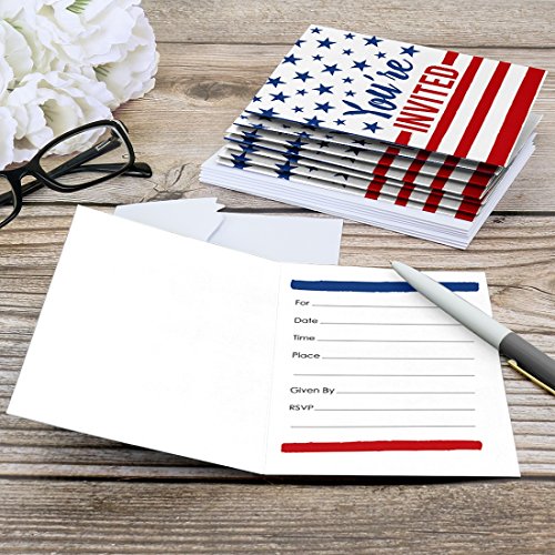USA Patriotic Party Invitations - 8 Count