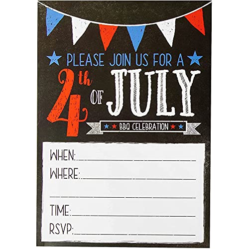 Patriotic Party Invites for 4th of July