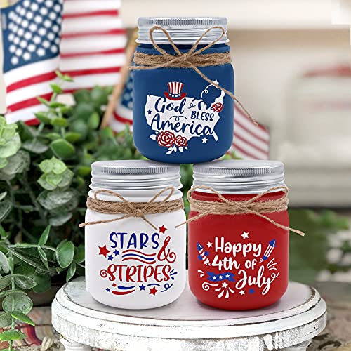 Patriotic Mini Mason Jar Decor Set