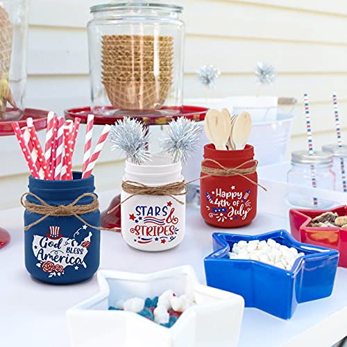 Patriotic Mini Mason Jar Decor Set