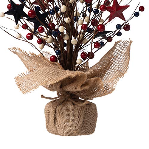 Patriotic Table Top Tree with Stars and Berries