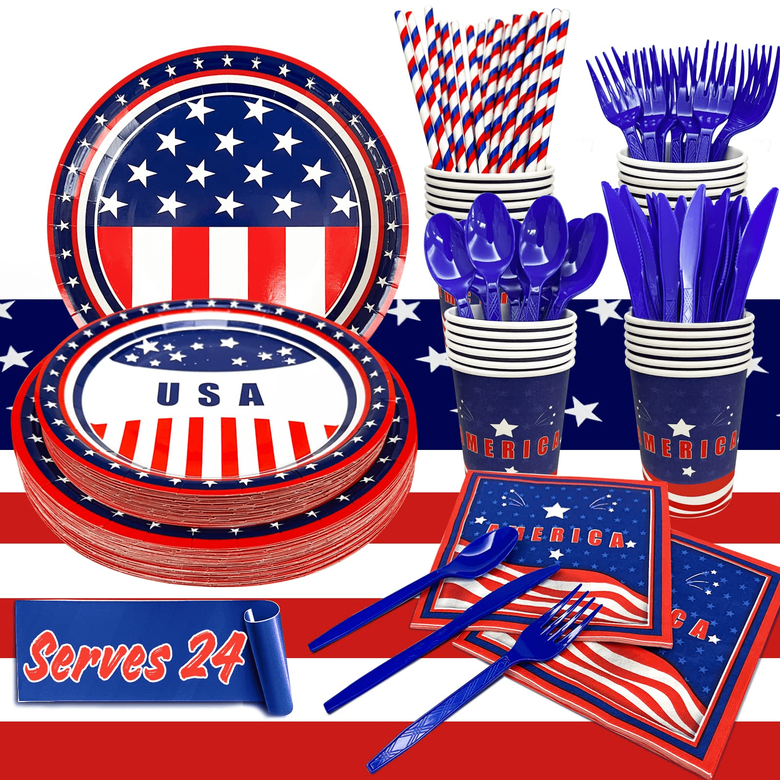 American Flag Party Set for 24 Guests