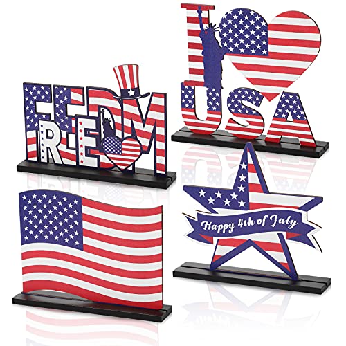 Patriotic Wooden Table Centerpieces for July 4th