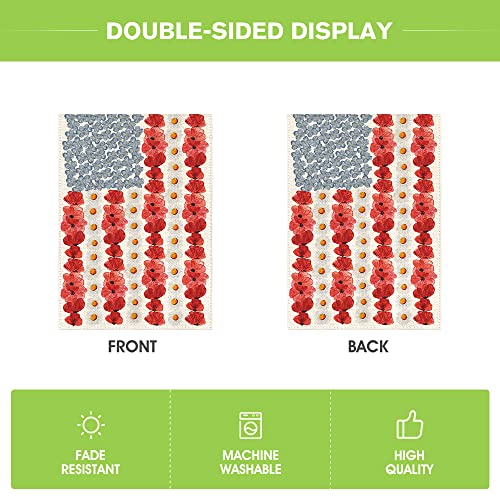 Myosotis Poppy Memorial Garden Flag - Patriotic Decor