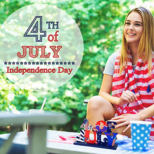 Patriotic Wood Block Table Decor Set