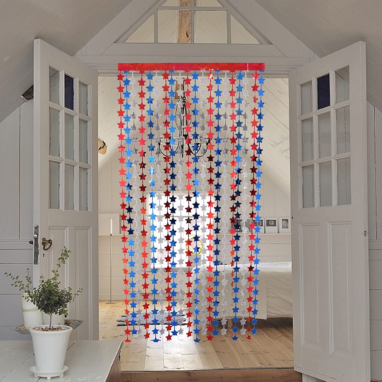 Multicolor Foil Curtains for 4th of July