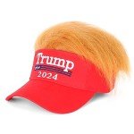 Trump 2024 Wig Hat - Adjustable MAGA Cap