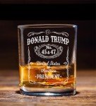 Donald Trump Laser Engraved Whiskey Glass Gift