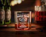 Donald Trump Laser Engraved Whiskey Glass Gift