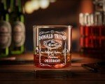 Donald Trump Laser Engraved Whiskey Glass Gift