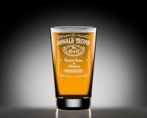 Trump Laser Engraved Beer Pint - Patriotic Gift