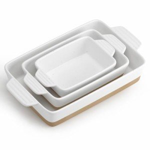 YMASINS Set of 3 Ceramic Baking Dishes
