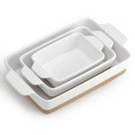 YMASINS Set of 3 Ceramic Baking Dishes
