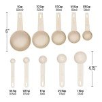 Khaki Wheat Straw Measuring Cups and Spoons Set