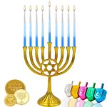 The Dreidel Company Deluxe Metallic Chanukah Candles 