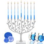 The Dreidel Company Deluxe Metallic Chanukah Candles 