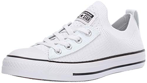 Converse Women's Women's Chuck Taylor All Star Shoreline Knit Slip On Shoe, White/Black/White, 8.5 M US