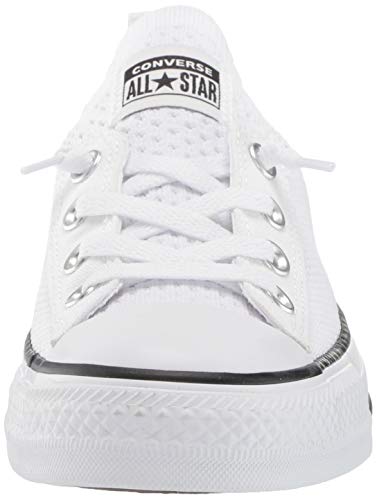 Converse Women's Women's Chuck Taylor All Star Shoreline Knit Slip On Shoe, White/Black/White, 8.5 M US