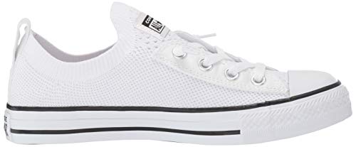 Converse Women's Women's Chuck Taylor All Star Shoreline Knit Slip On Shoe, White/Black/White, 8.5 M US