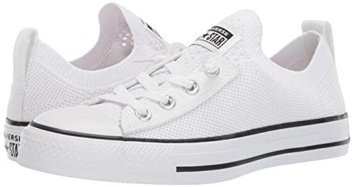 Converse Women's Women's Chuck Taylor All Star Shoreline Knit Slip On Shoe, White/Black/White, 8.5 M US